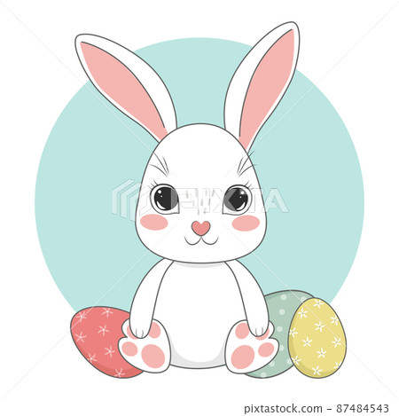 Cute easter bunny. Spring holiday. 87484543