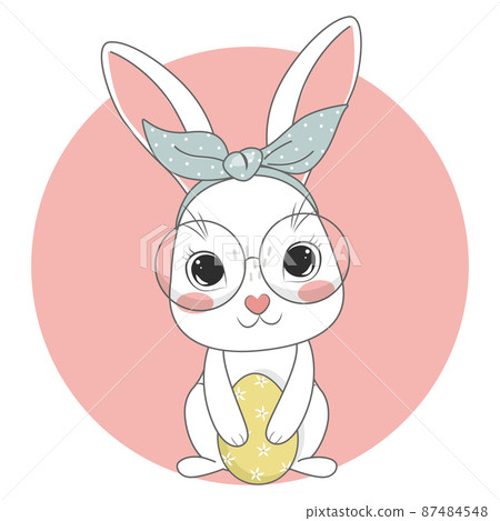 Cute easter bunny. Spring holiday. 87484548