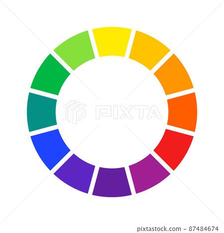 Color wheel guide with twelve colors vector illustration 87484674
