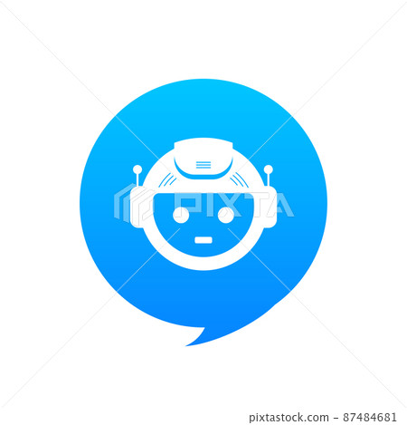 Chatbot icon concept, chat bot or chatterbot. Robot Virtual Assistance Of Website Or Mobile Applications. Vector illustration Chatbot icon concept, chat bot or chatterbot. Robot Virtual Assistance Of Website Or Mobile Applications. Vector illustration 87484681