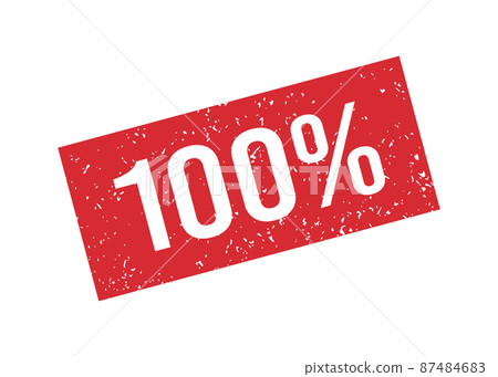 Grunge red 100 percent rubber stamp. One hundred percent seal sign. Stickers set. Grunge vintage square label. Vector illustration isolated on white background Grunge red 100 percent rubber stamp. One hundred percent seal sign. Stickers set. Grunge vintage square label. Vector illustration isolated on white background 87484683