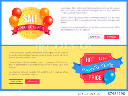 Sale Exclusive Special Offer Promo Labels Balloons Sale Exclusive Special Offer Promo Labels Balloons 87484698