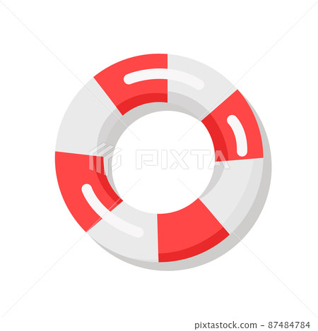 Banner Depicting Red and White Lifebuoy Banner Depicting Red and White Lifebuoy 87484784