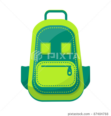 Green Backpack Isolated Illustration on White 87484788