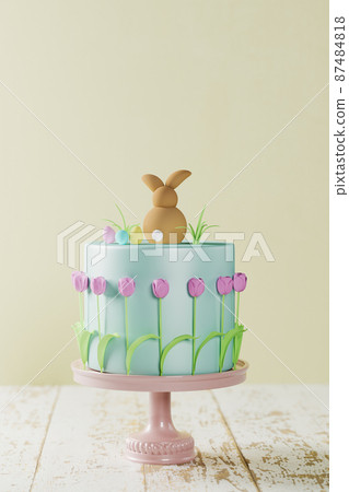 Fondant Easter cake 3D rendering Fondant Easter cake 3D rendering 87484818