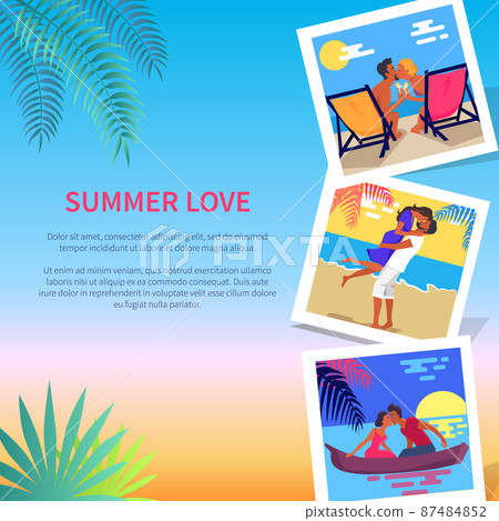 Summer Love Photos near Text Vector Illustration Summer Love Photos near Text Vector Illustration 87484852