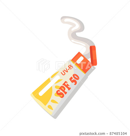 SPF Cream Isolated for Summer Relaxation on Beach SPF Cream Isolated for Summer Relaxation on Beach 87485104