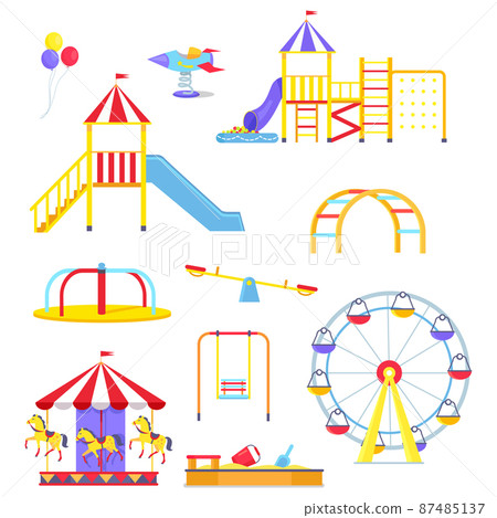 Attractions from Children Playground Illustrations Attractions from Children Playground Illustrations 87485137