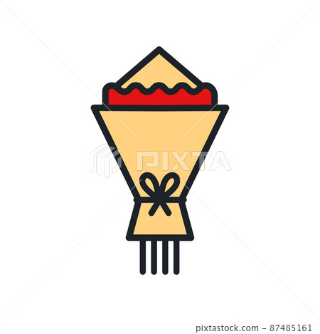 Bunch of flowers icon. Flowers delivery isolated vector icon Bunch of flowers icon. Flowers delivery isolated vector icon 87485161