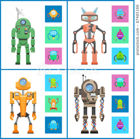 Robot Set Images Collection Vector Illustration 87485166