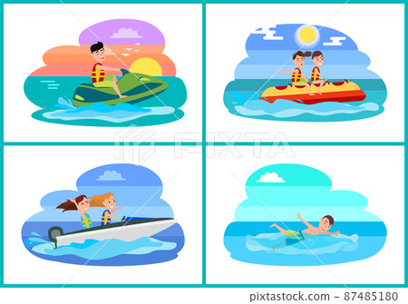 Human Summer Activities Set Vector Illustration 87485180