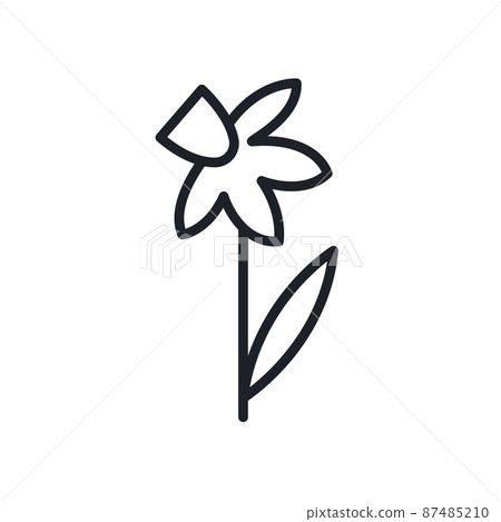 Daffodil icon. Spring flowers isolated vector icon Daffodil icon. Spring flowers isolated vector icon 87485210