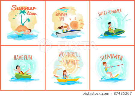 Summer Time Poster Design with Happy and Fun Concept Stock Vector -  Illustration of illustrationn, objects: 67167982