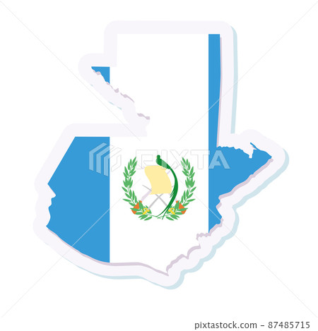 Isolated map of Guatemala with its flag Isolated map of Guatemala with its flag 87485715