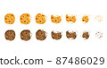 Set with bitten chocolate cookies vector 87486029