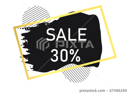 Paint smear web banner, business card, 30 percent OFF template - Vector 87486269