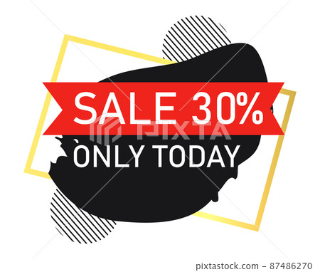 Paint smear web banner, business card, 30 percent OFF template - Vector 87486270