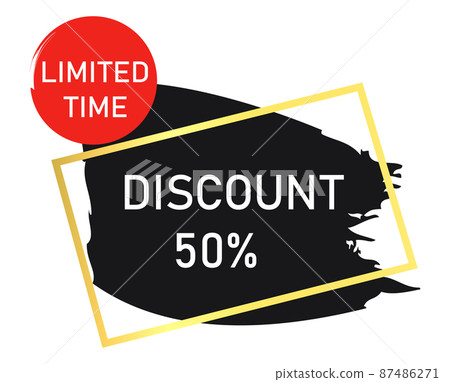 Paint smear web banner, business card, 50 percent DISCOUNT template - Vector 87486271