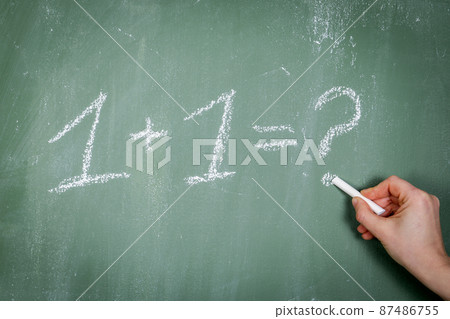 Mathematics, calculation and skills concept. Question mark Mathematics, calculation and skills concept. Question mark 87486755