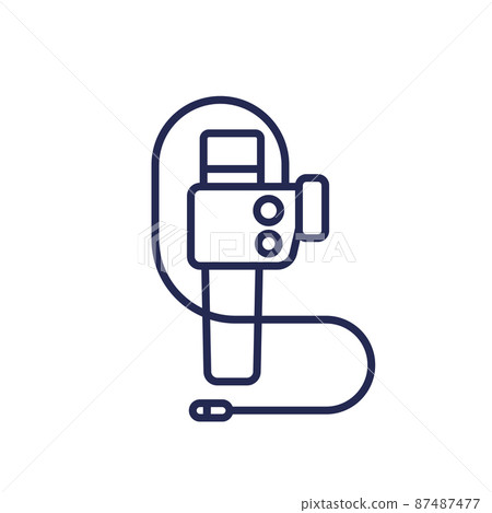 endoscope line icon, colonoscopy tool 87487477