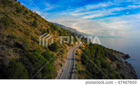 The mountains at the west coast of Italy - beautiful landscape from above The mountains at the west coast of Italy - beautiful landscape from above 87487600