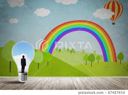 Businessman trapped in bulb 87487650