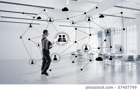 Networking and social communication concept as effective point for modern business 87487799
