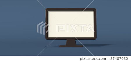 Desktop computer icon - 3D render Desktop computer icon - 3D render 87487980