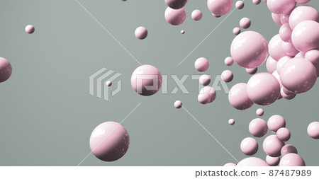 3D render of different size of spheres 87487989