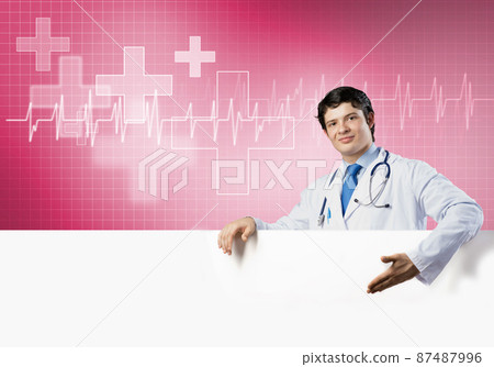 Doctor with banner 87487996