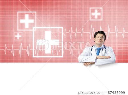 Doctor with banner Doctor with banner 87487999