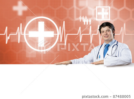 Doctor with banner 87488005