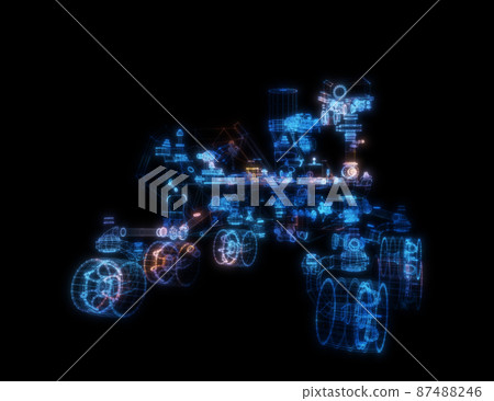 Particle hologram of Mars rover Particle hologram of Mars rover 87488246