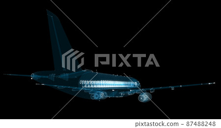 Airliner consists of luminous lines. Transport and technology concept Airliner consists of luminous lines. Transport and technology concept 87488248