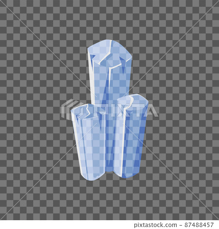 Ice block, stalagmite or stalactite in realistic vector illustration isolated 87488457