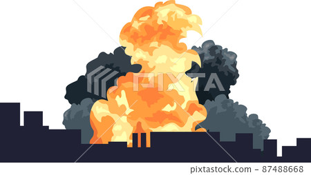 Urban Warfare Explosion Air Strike Terrorism Explosion War Illustration Material Vector 87488668