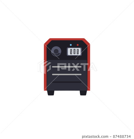 Welding machine equipment for welding metals, flat vector illustration isolated. Welding machine equipment for welding metals, flat vector illustration isolated. 87488734
