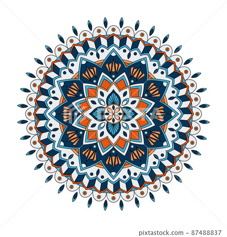 Color floral mandala, vector illustration 87488837