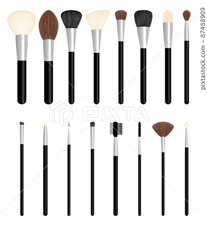 Set of brushes for make up, vector illustration 87488909