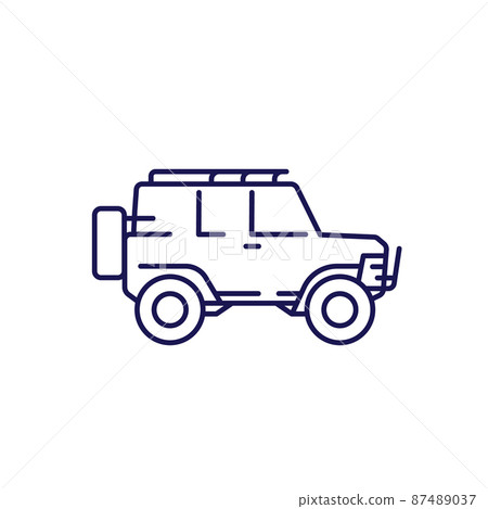 off-road car, suv line icon 87489037