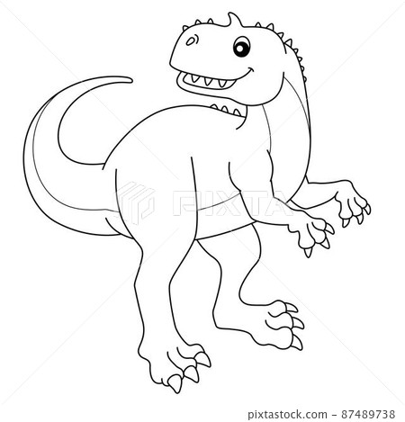 Rajasaurus Coloring Isolated Page for Kids 87489738