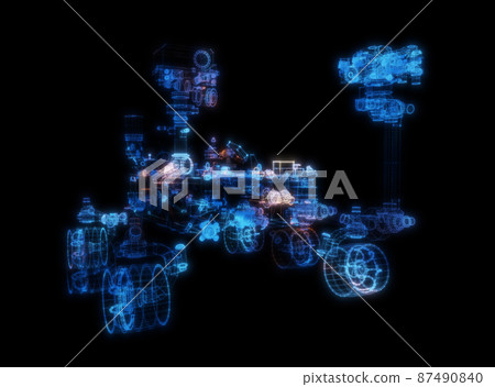 Particle hologram of Mars rover Particle hologram of Mars rover 87490840