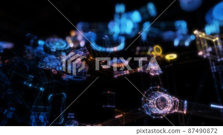 Abstract technology particles mesh background 87490872