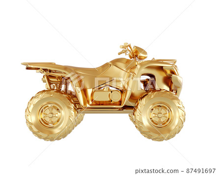 Conceptual image of a quad bike on a white background. 3d render 87491697