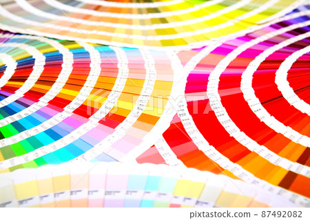 Several color guides spread all over. Color, colorful, design, graphic image 87492082