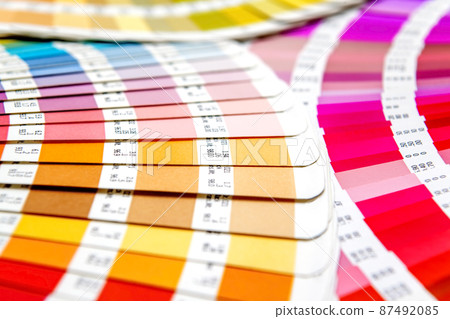 Several color guides spread all over. Color, colorful, design, graphic image 87492085