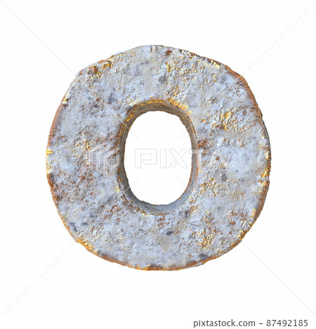 Stone with golden metal particles Letter O 3D 87492185