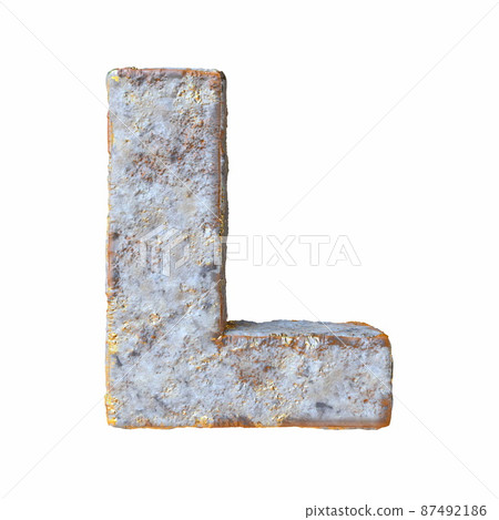 Stone with golden metal particles Letter L 3D Stone with golden metal particles Letter L 3D 87492186