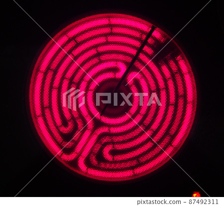 The included electric oven burns red in the kitchen 87492311