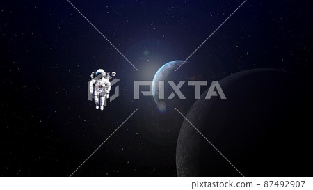 Astronaut spaceman do spacewalk while working for spaceflight mission Astronaut spaceman do spacewalk while working for spaceflight mission 87492907